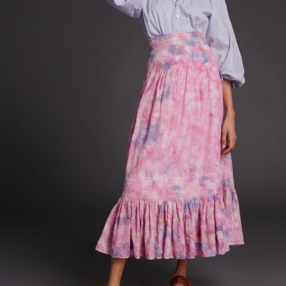 Anthropologie tie dye maxi skirt